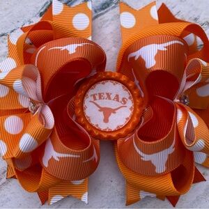 Texas Longhorns Orange Hair Bow for Girls NWT